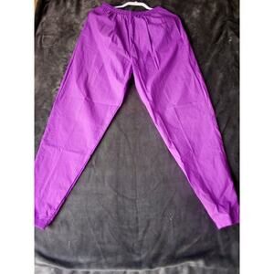 Reebok Women's Windbreaker Jogger Pants Purple Nylon Drawstring Solid Small